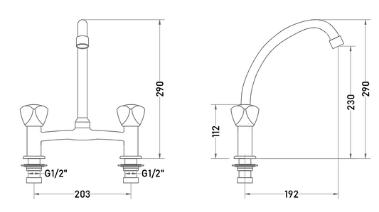 Grifería Combinación de Lavaplatos 8” Euro-20