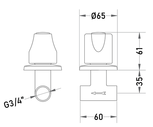Llave de Paso Troya 3/4