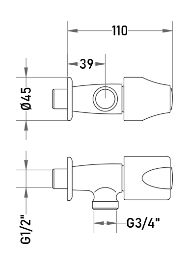 Grifería de Lavadora Troya 1/2" x 3/4"