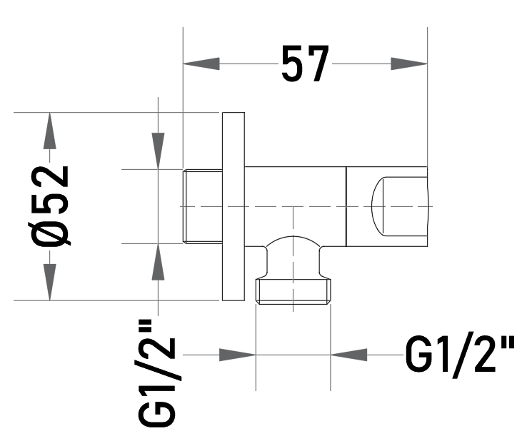 Llave Angular Minimalista Cromada 1/2" para WC