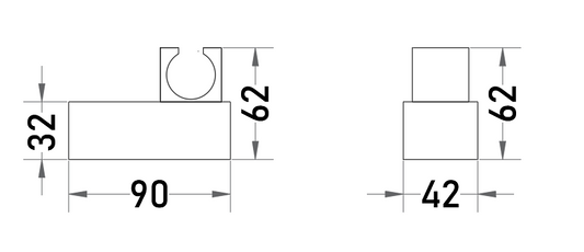 Soporte Orientable para Mango de Ducha Cuadrado