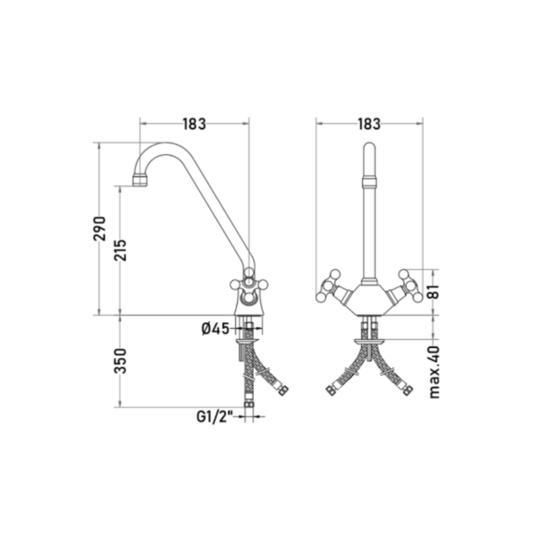 Grifería Monoblock de Lavaplatos Cirene