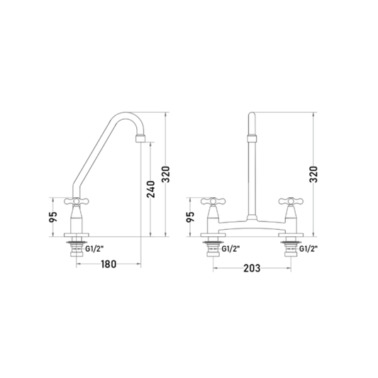 Grifería Combinación de Lavaplatos 8” Cirene