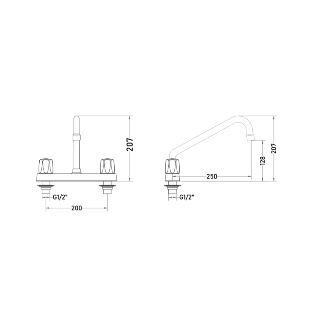 Grifería Combinación de Lavaplatos 8” Gerona