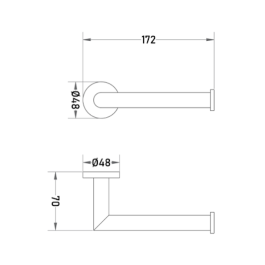 Porta Rollo Horizontal para Baño Negro Mate