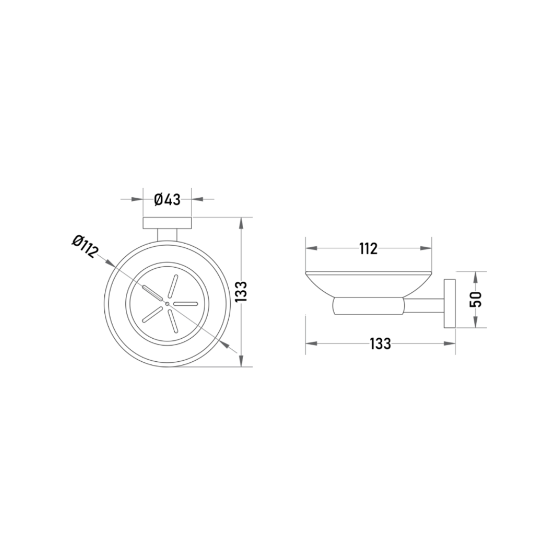 Jabonera de Vidrio con Soporte para Baño