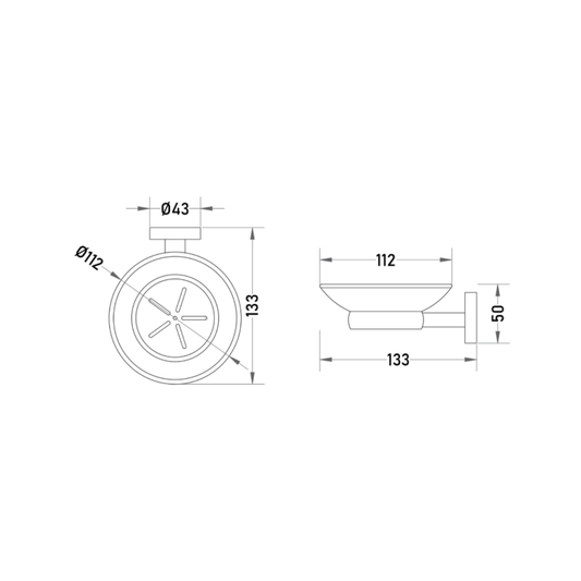 Jabonera de Vidrio con Soporte para Baño