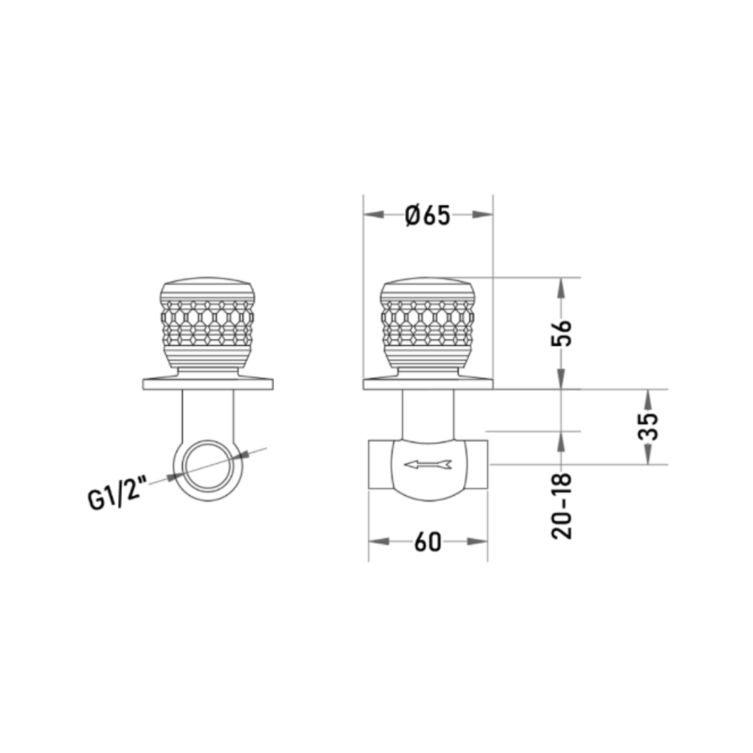 Llave de Paso G ½” Bronce