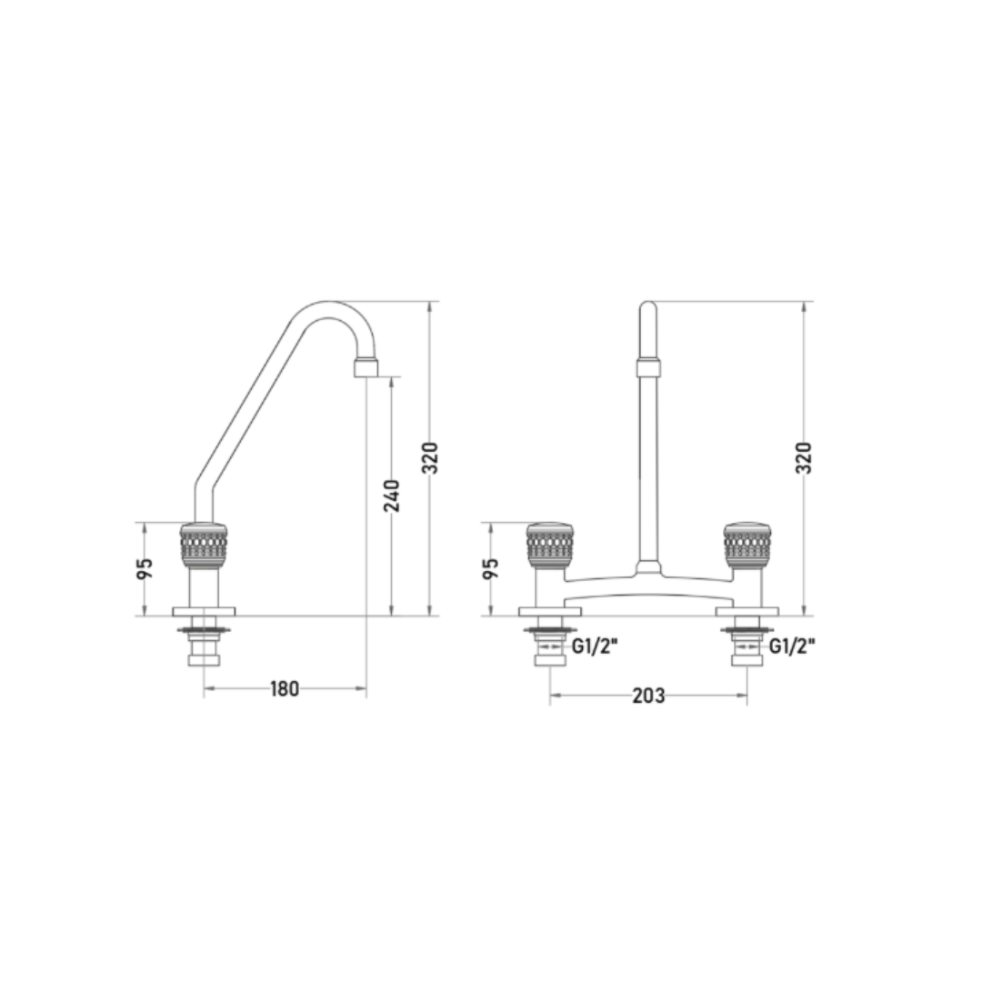 Grifería Lavaplatos Combinación 8” Euro/Apolo