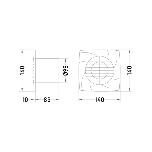 Extractor de Aire B-10 PLUS TIMER 15W
