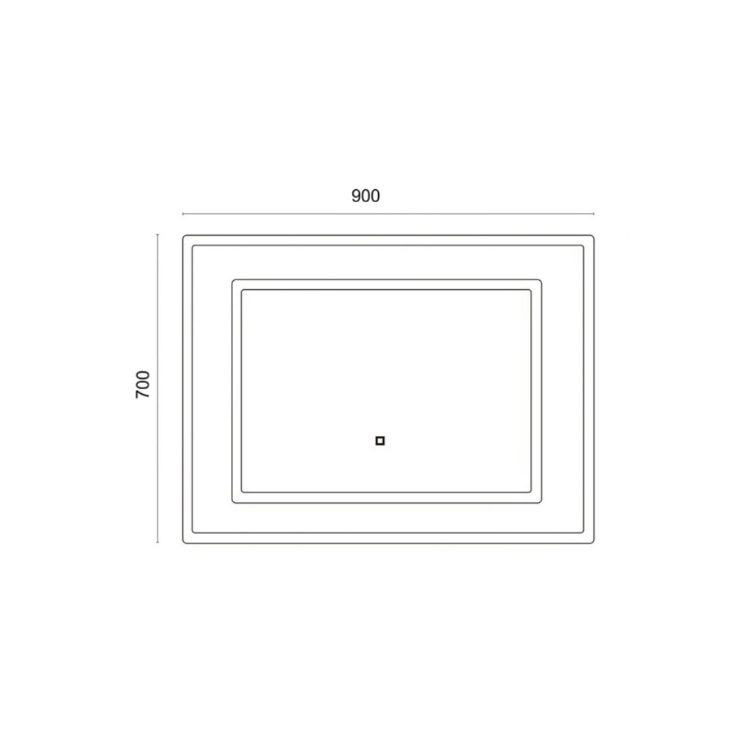 Espejo LED Rectangular 90x70 cm