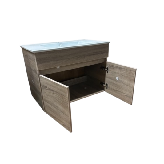 Lavamanos de Loza 75 cm con Mueble Suspendido