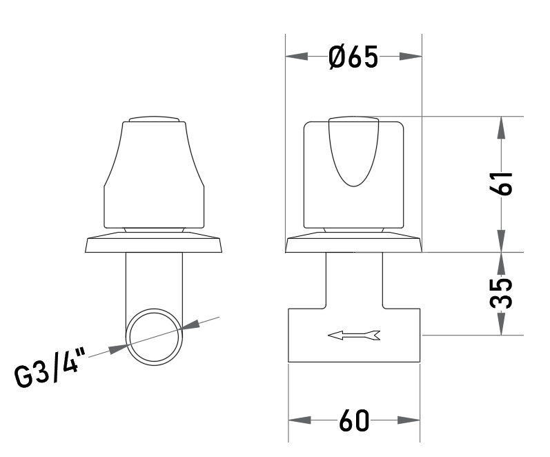 Llave de Paso Troya 3/4