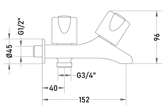 Grifería Lavadero - Lavadora Troya 1/2" x 3/4"