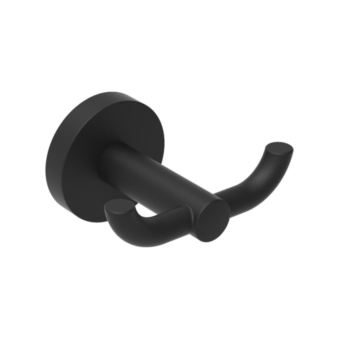 Percha Doble Negro Mate