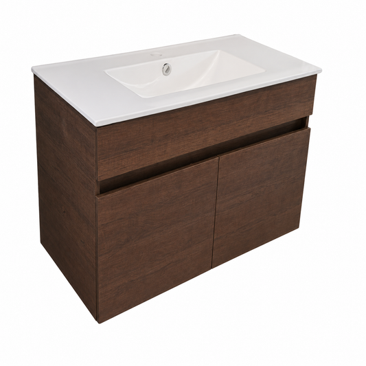 Lavamanos de Loza 60 cm con Mueble Suspendido