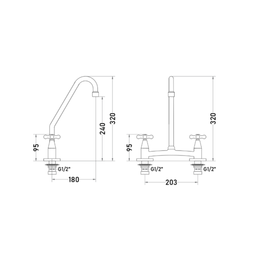 Grifería Combinación de Lavaplatos 8” Cirene