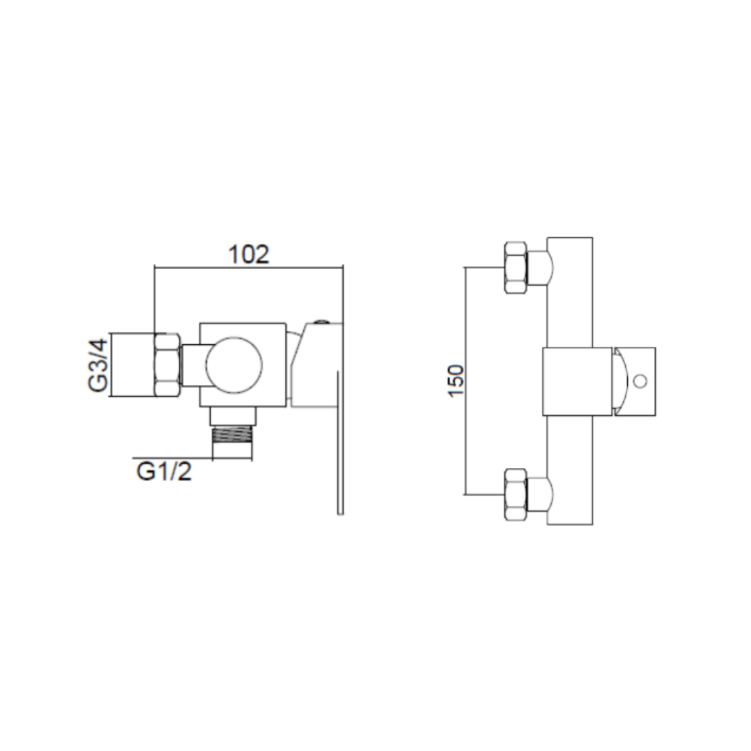 Grifería Monomando de Receptáculo Negro Mate Cantabria