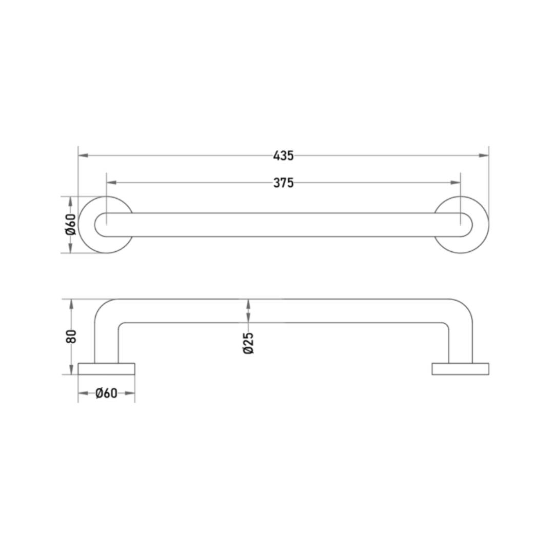Agarradera Recta de Seguridad 435mm