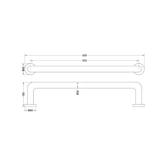 Agarradera Recta de Seguridad 635mm