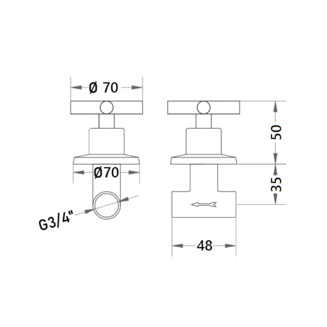 Llave de Paso ENTE 3/4”