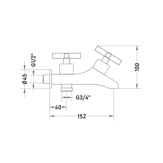 Grifería Lavadero - Lavadora ENTE 1/2” x 3/4”