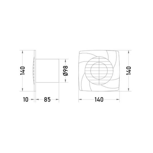Extractor de Aire B-10 PLUS HYGRO 15W