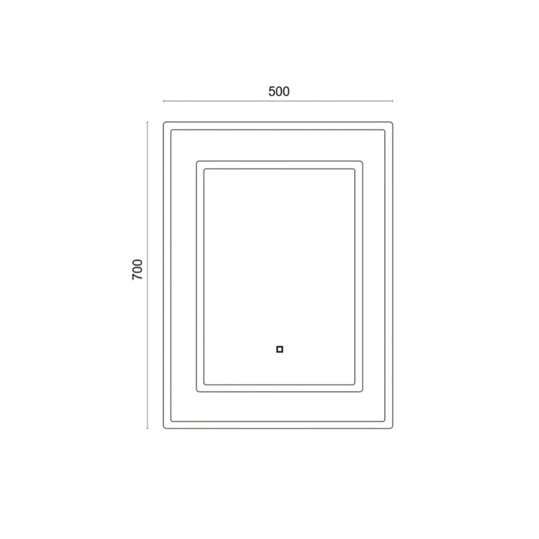 Espejo LED Rectangular 70x50 cm