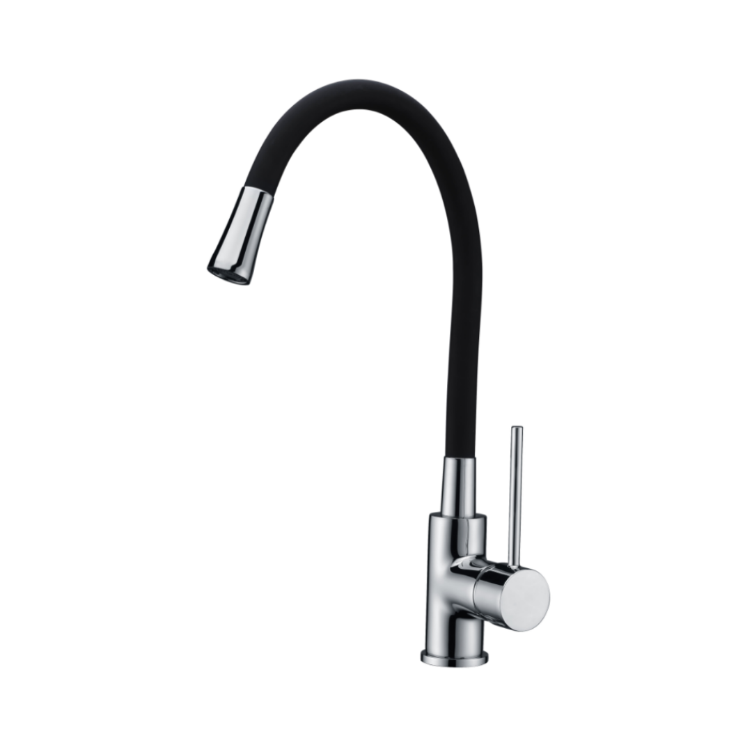 Grifería Lavaplatos Cuello Flexible Negro