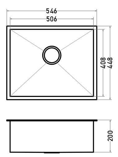 Lavaplatos Acero Inoxidable 546x487 mm 1 Cubeta