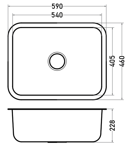 Lavaplatos Acero Inoxidable 1 Cubeta 590x460 mm