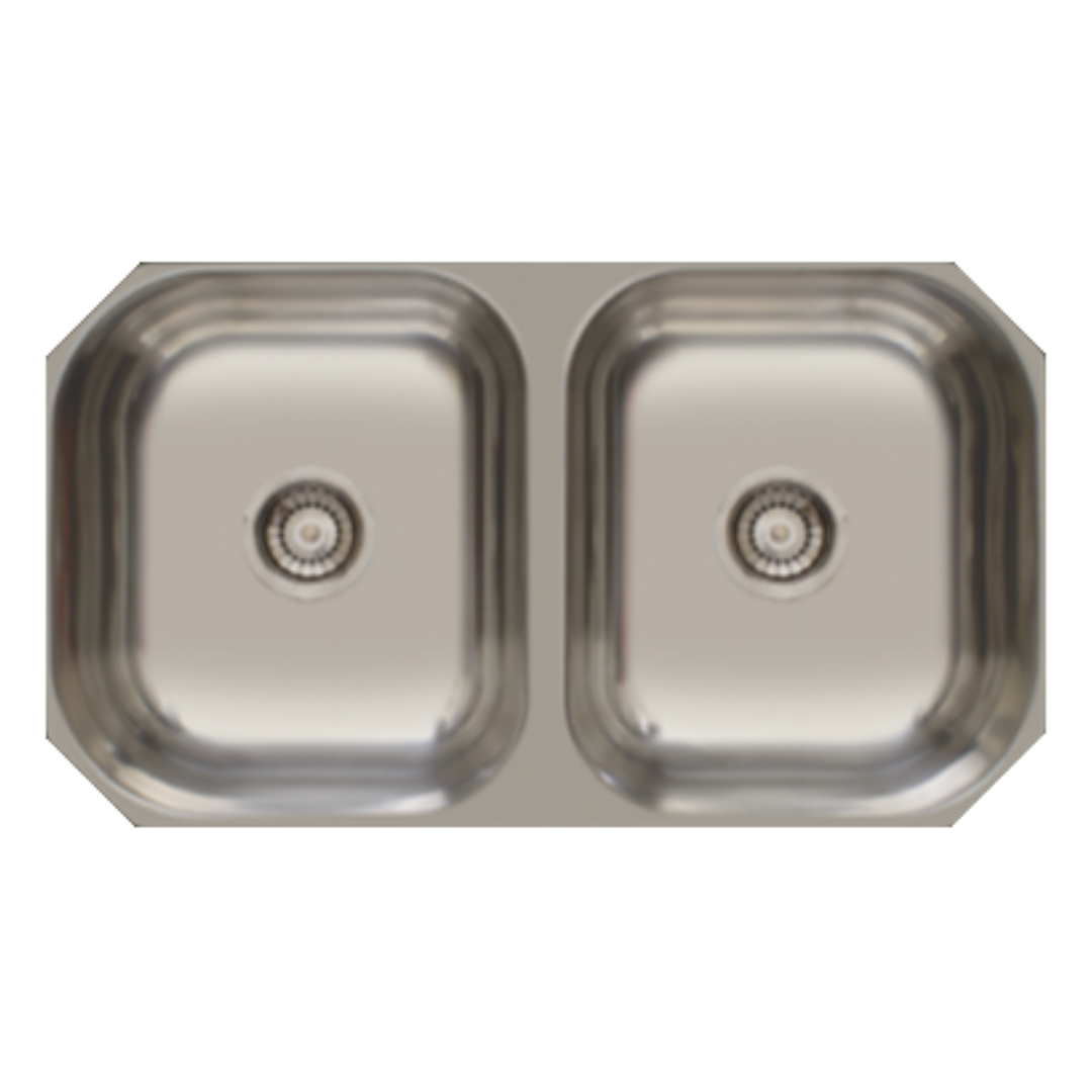 Lavaplatos Bajo Cubierta Acero Inoxidable 2 Cubetas 800x455 mm