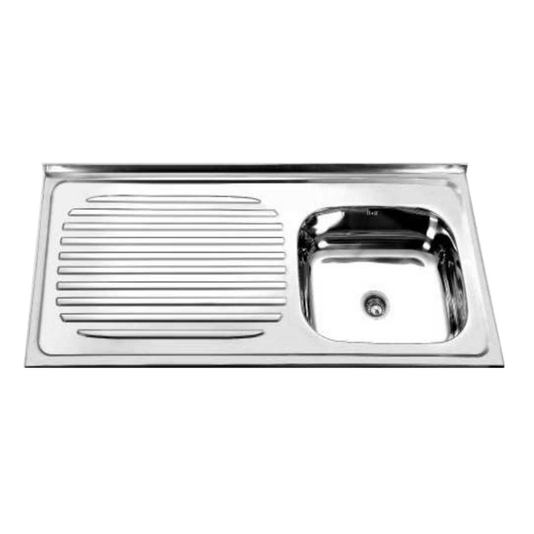 Lavaplatos Sobreponer 80x50 cm 1 Cubeta con Escurridor
