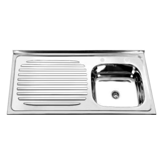 Lavaplatos Sobreponer 80x50 cm 1 Cubeta 2 Perforaciones
