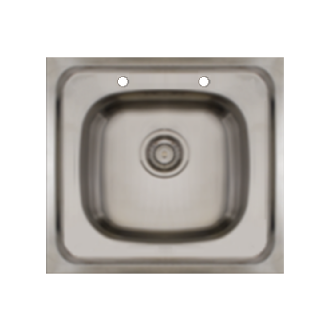 Lavaplatos Sobreponer 50 cm 1 Cubeta 2 Perforaciones Acero Inoxidable