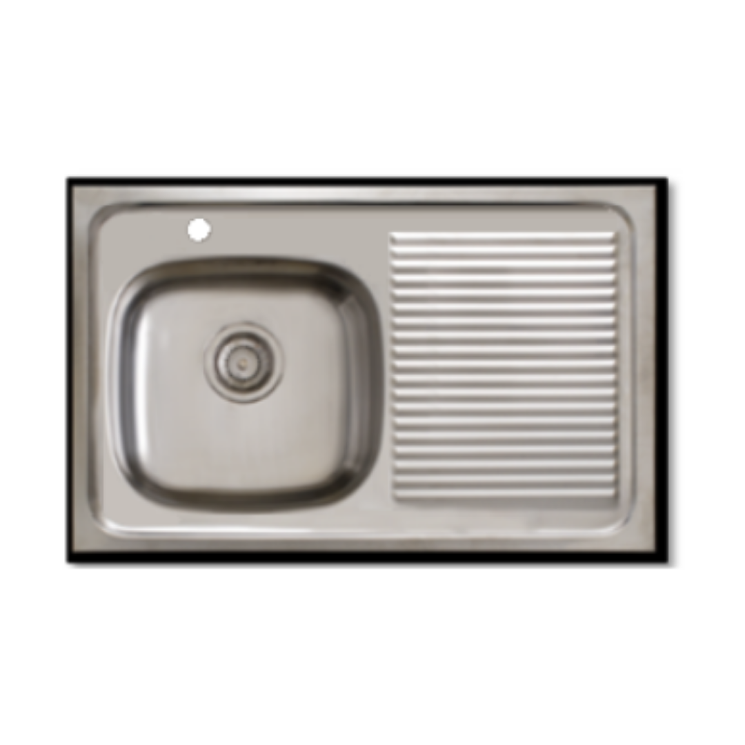 Lavaplatos Sobreponer 80x50 cm 1 Cubeta con Escurridor