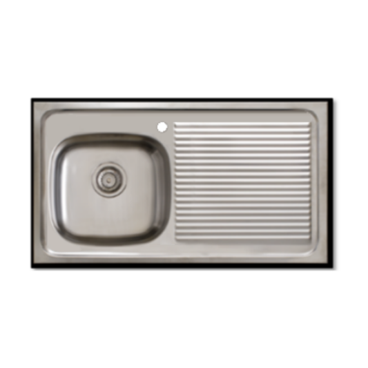 Lavaplatos Sobreponer 100x50 cm 1 Cubeta con Escurridor