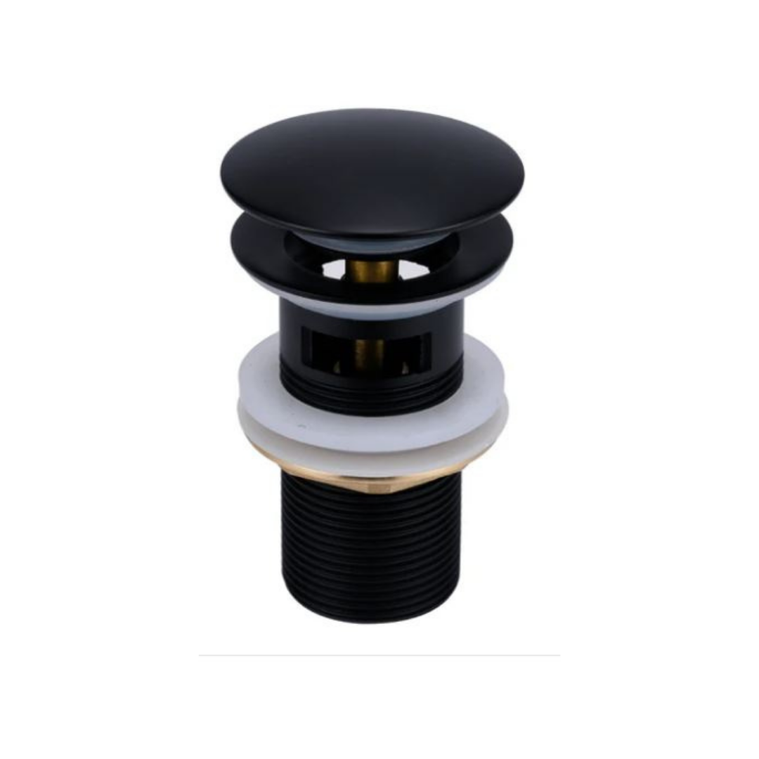 Desagüe de Lavatorio Pop-Up 1 1/4" Negro Mate con Rebalse