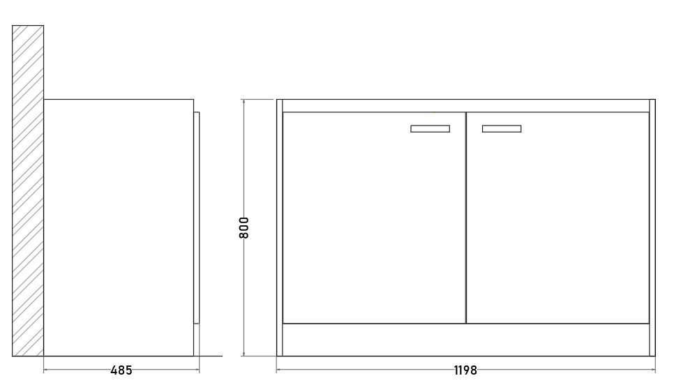 Mueble Base Lavaplatos 120 cm Blanco Melamina
