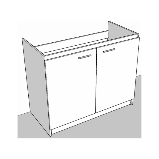 Mueble Base Lavaplatos 100 cm Blanco Melamina