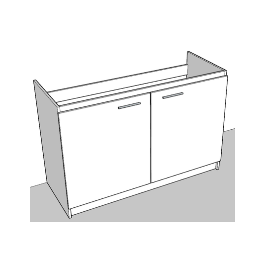 Mueble Base Lavaplatos 120 cm Blanco Melamina