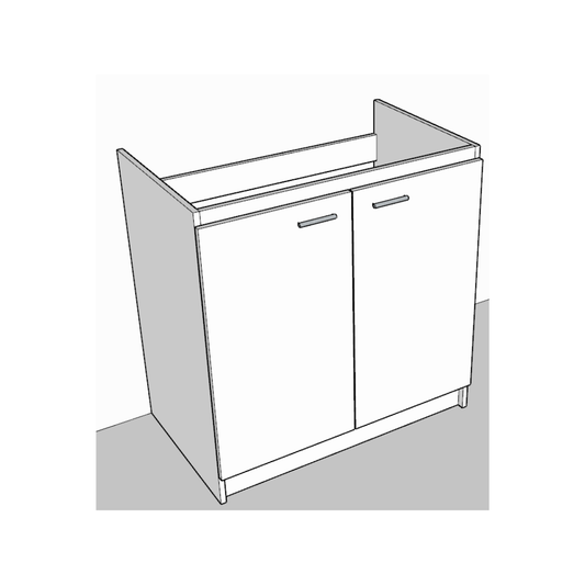 Mueble Base Lavaplatos 80 cm Blanco Melamina