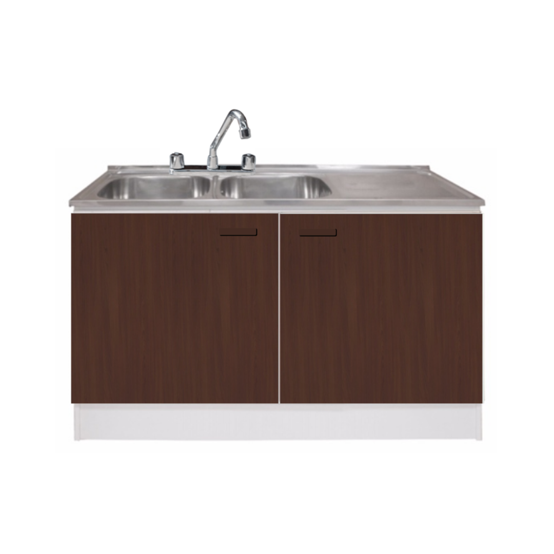Kit Cocina 120 cm | Mueble Café + Lavaplatos 2 Cubetas + Grifería Combinación 8”