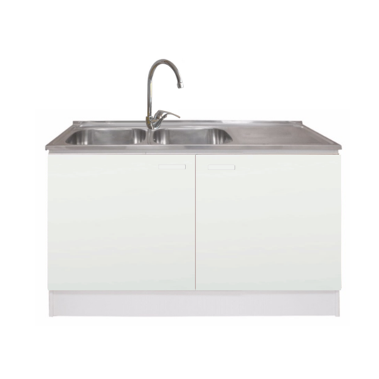 Kit Mueble Lavaplatos 120 cm con Lavaplatos Doble Cubeta y Monomando