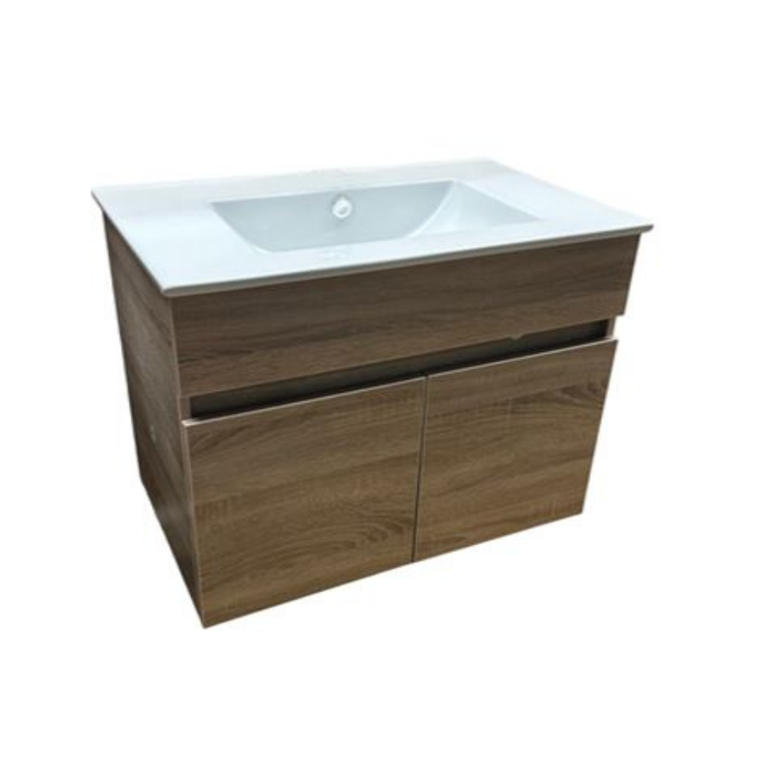 Lavamanos de Loza 75 cm con Mueble Suspendido