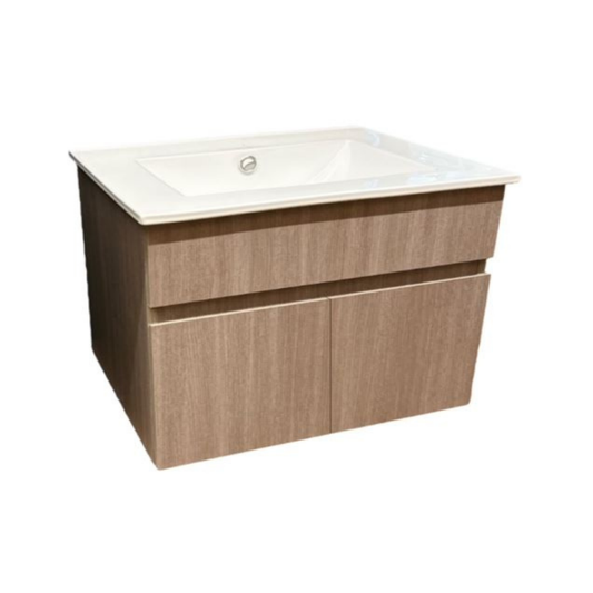 Lavamanos de Loza 75 cm con Mueble Suspendido