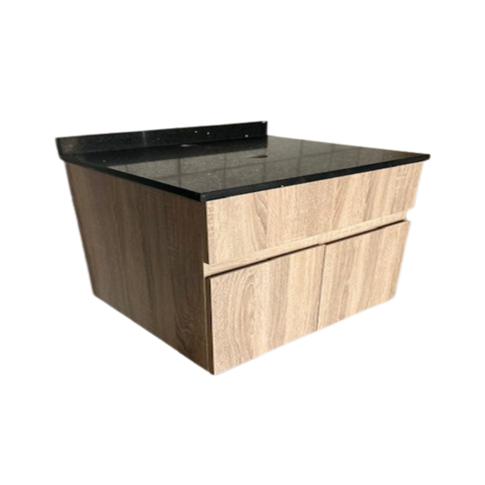 Mueble Lavamanos 80 cm con Cubierta de Cuarzo Negro