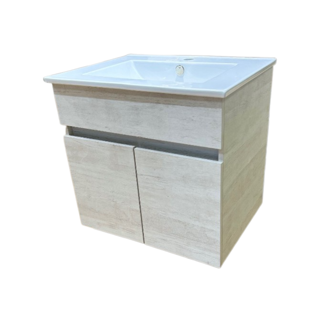 Lavamanos de Loza 60cm con Mueble Suspendido