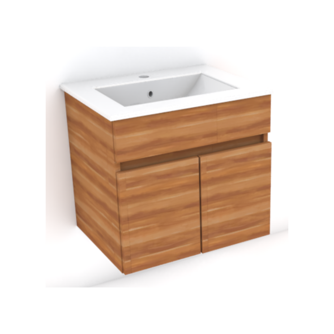 Lavamanos de Loza 60cm con Mueble Suspendido
