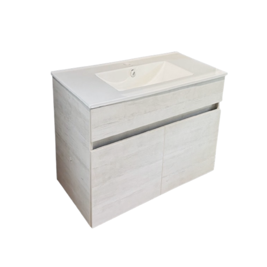 Lavamanos de Loza 75 cm con Mueble Suspendido